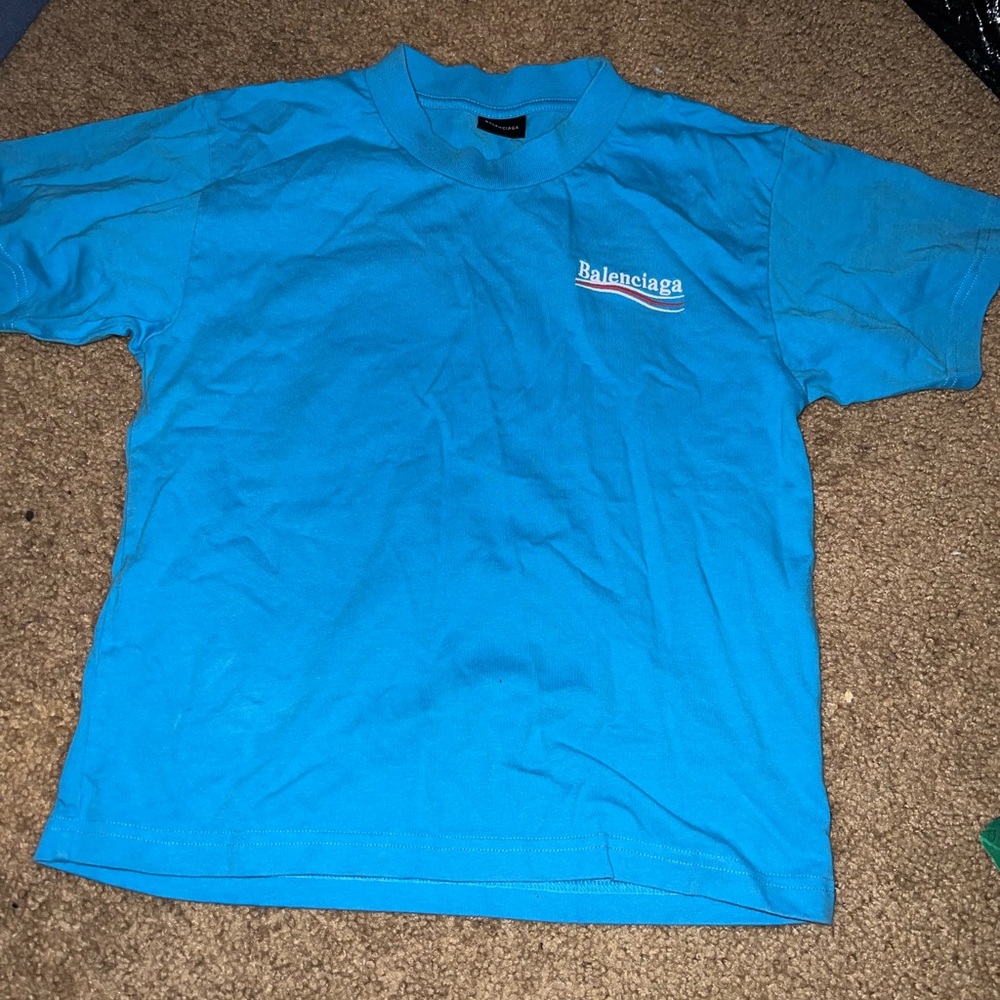 blue balenciaga kids shirt